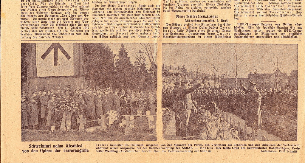 Német újság beszámolója az áldozatok temetéséről