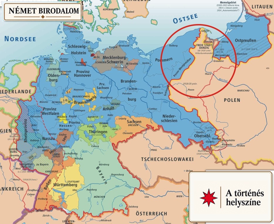 Nyugat-Poroszország, Posen és Danzig – westpreussen térkép